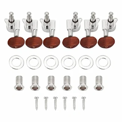 Image of Guitar String Tuning Pegs 3L3R Chrome Tuners Machine Heads for Folk Acoustic Electric Tuner Parts Fender Replacement(Silver)