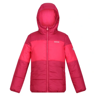 Image of Regatta Childrens Unisex Childrens/Kids Lofthouse VII Terrain Print Padded Jacket (Berry Pink/Pink Potion) Size 11 12Y