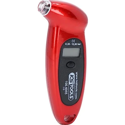 Image of KS Tools 100.4055 Digital Tyre Pressure Gauge, 0, 20 10, 0 Bar