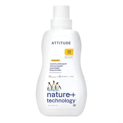 Image of ATTITUDE Liquid Laundry Detergent, EWG Verified Soap, HE Compatible, Vegan and Plant Based Products, Citrus Zest, 35 Loads, 1.05 Litres