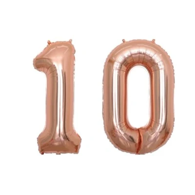 Image of Rose Gold Number 10 Foil Balloon, 101cm
