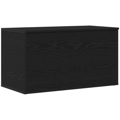 Image of vidaXL Storage Chest in Black Oak 84x42x46 cm, Made of Engineered Wood