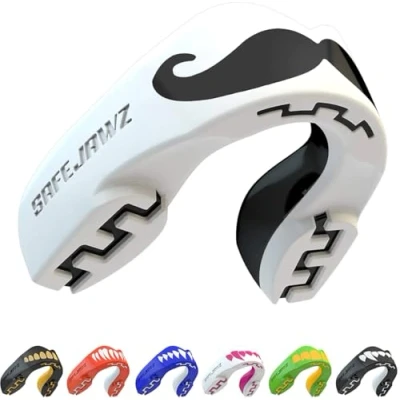 Image of SafeJawz Sports Mouthguard Dual Layer Premium Protection Adult and Junior Gum Shield with Case for Boxing, MMA, Rugby, Martial Arts, Judo All Contact (Junior