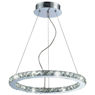Image of Galaxy Pendant Round Small 27W LED 6000K Polished Chrome/Crystal
