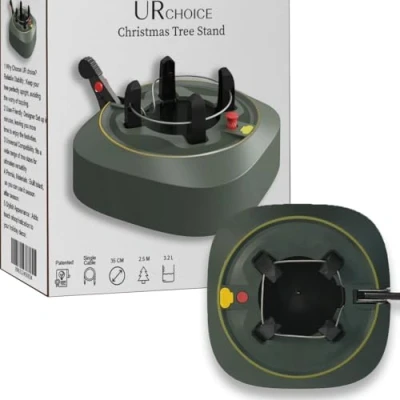 Image of UR CHOICE Christmas Tree Stand Securely Fits Up to 2.5m Trees Heavy Duty, Stable Base with 3.2L Water Reservoir &amp; 35cm Wide Diameter Quick Easy Assembly for Festive Displays