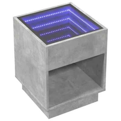 Image of vidaXL Coffee Table with Infinity LED Concrete Grey 40x40x50 cm