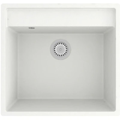 Image of vidaXL Kitchen Sink with Overflow Hole White Granite