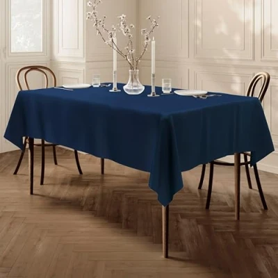 Image of Large Rectangular Fabric Tablecloth 140x200cm 55&quot;x78&quot; Navy