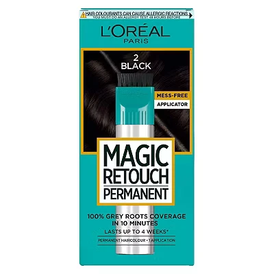 Image of L&#039;Oréal Paris Magic Retouch Permanent Root Concealer, Touching Up Grey Hair Dye, Black 2