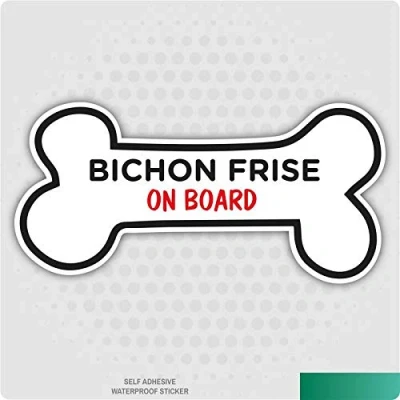 Image of Funny Dog Bone Sticker Bichon Frise Vinyl Car Van Decal Pet Lover