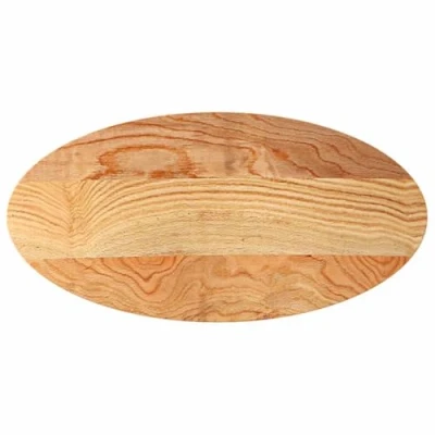 Image of vidaXL solid oak table top oval light brown 100x50x2 cm wood surface for coffee/bar tables home office use