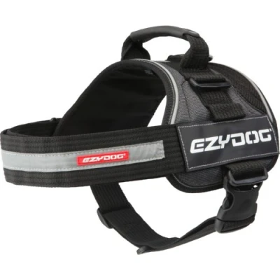 Image of EZYDOG Convert Dog Harness Magnetic Handle, Anti Pull Harness, for Small, Medium and Large Dogs, LED Light Mount, Reflective Strips, Contoured &amp; Breathable Fabric (S, Charcoal)