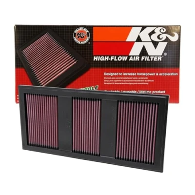 Image of K&amp;N Engine Air Filter: High Performance, Premium, Washable, Panel 2011 2017 (S400 Hybrid, E350, SLK, C350, E400, GLK350, ML350, E 400, and other select models), 33 2985