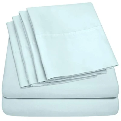 Image of Queen Sheets Aqua 6 Piece 1500 Supreme Collection Fine Brushed Microfiber Deep Pocket Sheet Set Bedding 2 Extra Pillow Cases, Great Value, Queen,