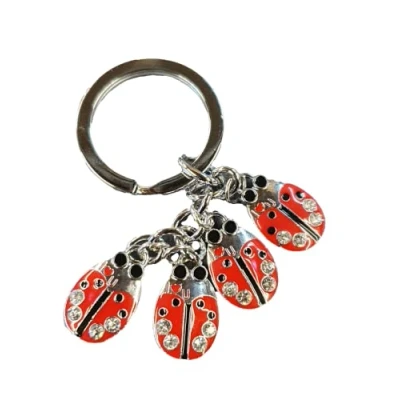 Image of Fat catz copy Cute Red 4 Piece Ladybird Ladybug Insect Keyring Handbag Charm No:6