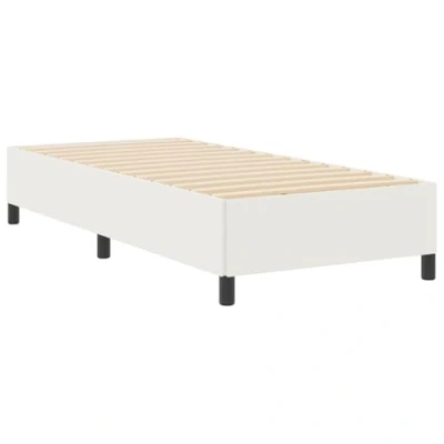 Image of vidaXL Cream Wood Bed Frame Single Pine &amp; Engineered Wood, 90 x 190 cm, Modern Bedroom Furniture for Adults/Guest Rooms, Simple Assembly Required