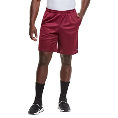 Image of Champion Men&#039;s Long Mesh Short with Pockets, Bordeaux Red, X Large
