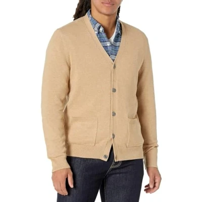 Image of Amazon Essentials Men&#039;s Cotton Cardigan Jumper, Camel Heather, XXL