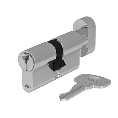 Image of Yale 10 0553 4545 CK 2211 500 Series Plus Rotary Knob 45/45 Satin Euro Profile Cylinder, Nickel