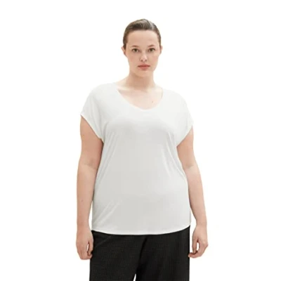 Image of TOM TAILOR Women&#039;s 1037310 Plus Size t Shirt, 10315 Whisper White, 52