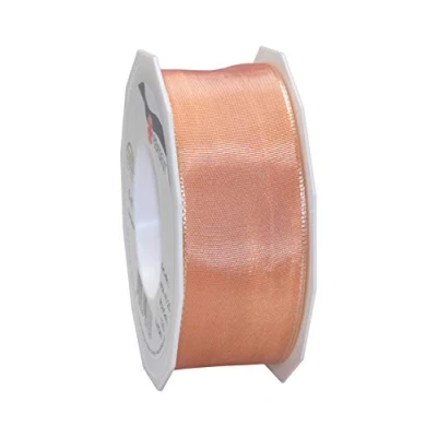 Image of Präsent Lyon Wired Taffeta Ribbon Apricot 40 mm Width, 25 m Length