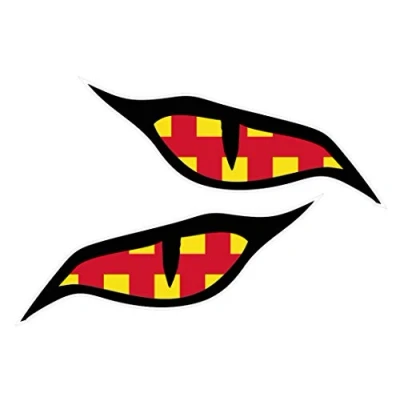 Image of Pair Of Evil Eyes Eye Stickers With Northumberland County Flag Vinyl Car Motorbike Helmet Sticker Decal each 70x30mm