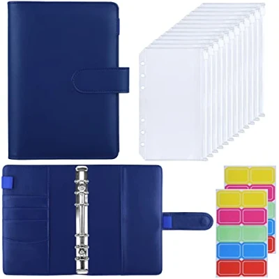 Image of HAUTOCO A6 Budget Binder with Zipper Envelopes for Money Organiser, Planner Cash Envelopes, Saving Wallet Budgeting, Stuffing Pockets, Pink