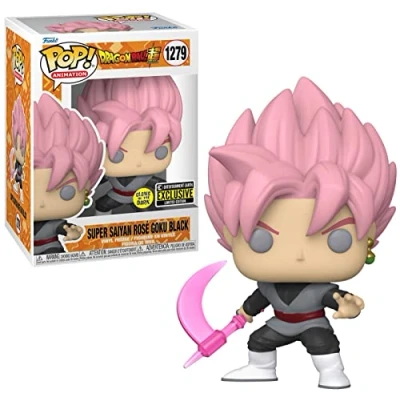 Image of Funko Pop Dragon Ball Super Figures Rose Goku Black #1279 Exclusive Edition Son Figure Glow in the Dark