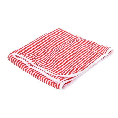 Image of Babidu Baby Unisex Embroidered blanket NAVY 4086 White/Red Cotton One Size