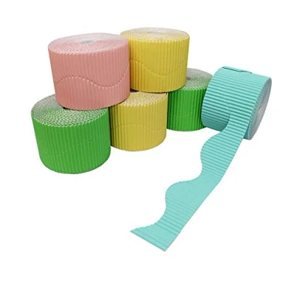 Image of Bright Ideas Corrugated Border Rolls for School Displays 6 Pack, Assorted, 10cm x 7.5m BI7883