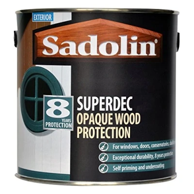 Image of Sadolin Superdec Opaque Wood Protection 5 litre Super White Gloss