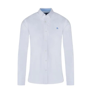 Image of Raging Bull Long Sleeve Classic Oxford Shirt White