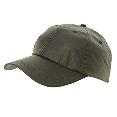 Image of The Hat Company Waxed Cotton Baseball Cap One Size Adjustable (Olive)