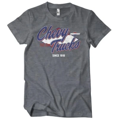 Image of Chevrolet Officially Licensed Chevy Trucks Since 1918 Mens T Shirt (Dark Heather), Medium