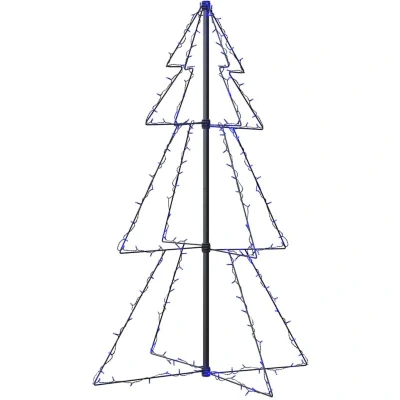 Image of vidaXL Christmas Cone Tree 160 LEDs Indoor and Outdoor 78x120 cm