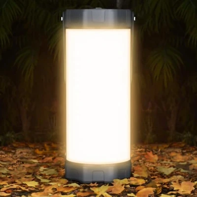 Image of Glocusent Survival Camping Lantern, 106LED with 5 Brightness, Up to 1200LM, 3 Modes &amp; SOS, Rechargeable for 80hrs, IP68 Waterproof, Small Light, Emergency Light Blackout, Hurricane (Gray)