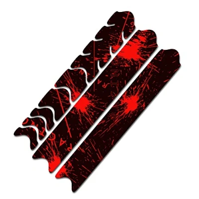 Image of AlphaShield Bicycle Frame Protector Chain Stays Protection Film Sticker Carbon MTB BMX Paint K099 (02 Racing Neon Red)