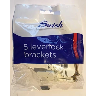 Image of Swish Sologlyde Leverlock Bracket, White, 5 Pack