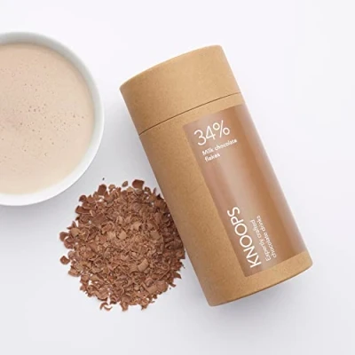 Image of Knoops Luxury Hot Chocolate Flakes, 34% Milk Chocolate, Cocoa, Luxurious Milky Treat with All Natural Ingredients 250g (approx 7 servings)