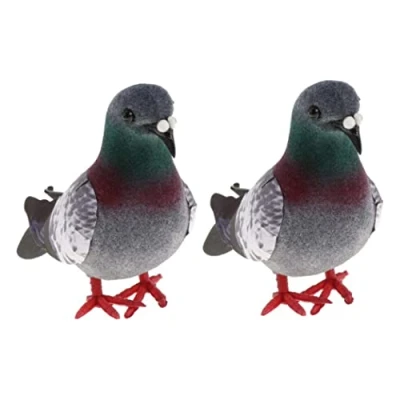 Image of artificial foam bird Lifelike Feathered doves Simulation pigeon Ornaments Random Color 2PCS ornament birds