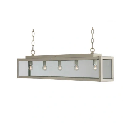 Image of Zenia 5 Light Straight Bar Pendant Ceiling Gray_Metal