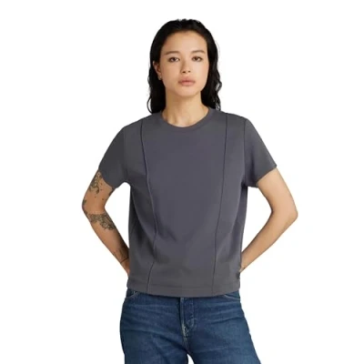 Image of G STAR RAW Women&#039;s Pintucked Tapered Top, Grey (grey asphalt D24517 C812 G277), XS