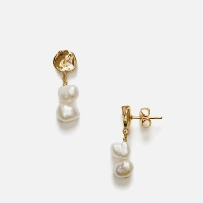 Image of Anni Lu Pearly 18K Gold Plated Drop Earrings