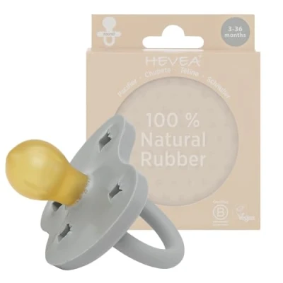 Image of HEVEA 100% Natural Rubber Dummies Round 3 36 Months Single Pack (Gorgeous Grey)