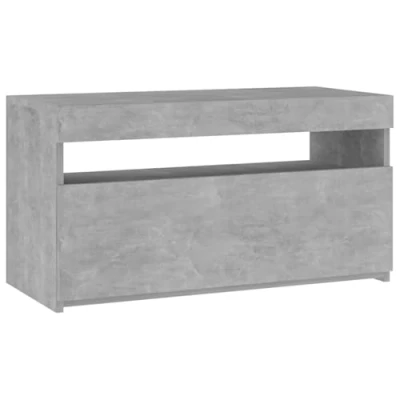 Image of vidaXL Modern Styled TV Cabinet with USB powered LED Lights, Spacious Media Storage, Concrete Grey Ideal for Living Room or Bedroom