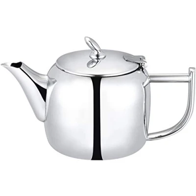 Image of Café Olé Chatsworth Tea Pot, 48oz (1.36 litres) Large Teapot for 5 6, 18/10 Stainless Steel, Mirror Polished, CHT 048
