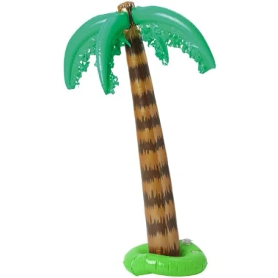 Image of Smiffys Palm Tree, Brown 90cm Approx, Inflatable, Hawaiian Luau Fancy Dress, Dress Up Accessories