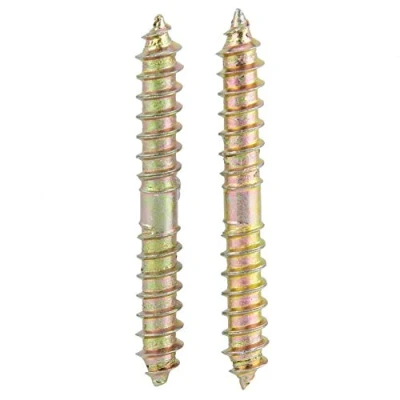 Image of Hyuduo 10pcs Dowel Screw Fixing Iron Double Ended Zinc Plating Self Tapping Thread 6 * 50mm for Wood to Connecting Furniture Cabinet