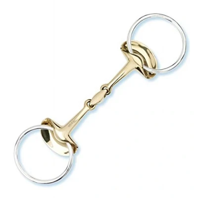 Image of Stubben Golden Wings Double Broken Snaffle Bit Gold