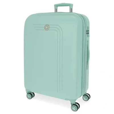Image of MOVOM Riga Large Suitcase Turquoise 56x80x29cm Hard ABS Closure TSA 91L 4.7 kg 4 Double Wheels, Green, One Size,